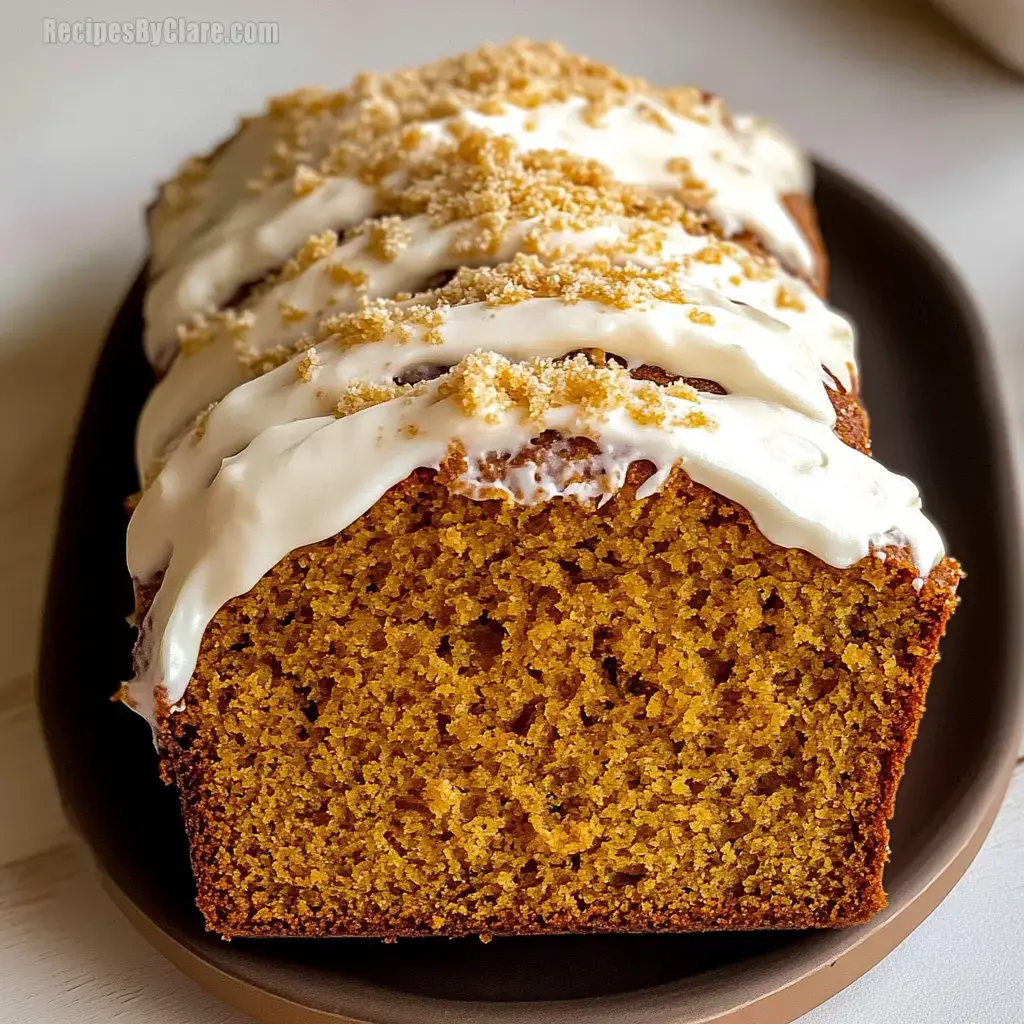 Pumpkin Loaf With Cream Cheese Frosting