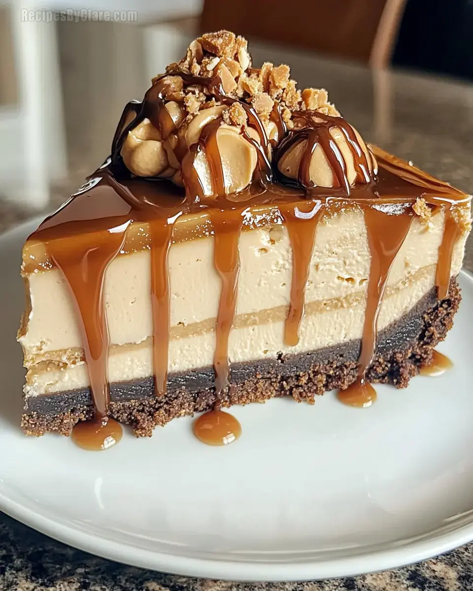 Smooth Peanut Butter Cake with Caramel Top