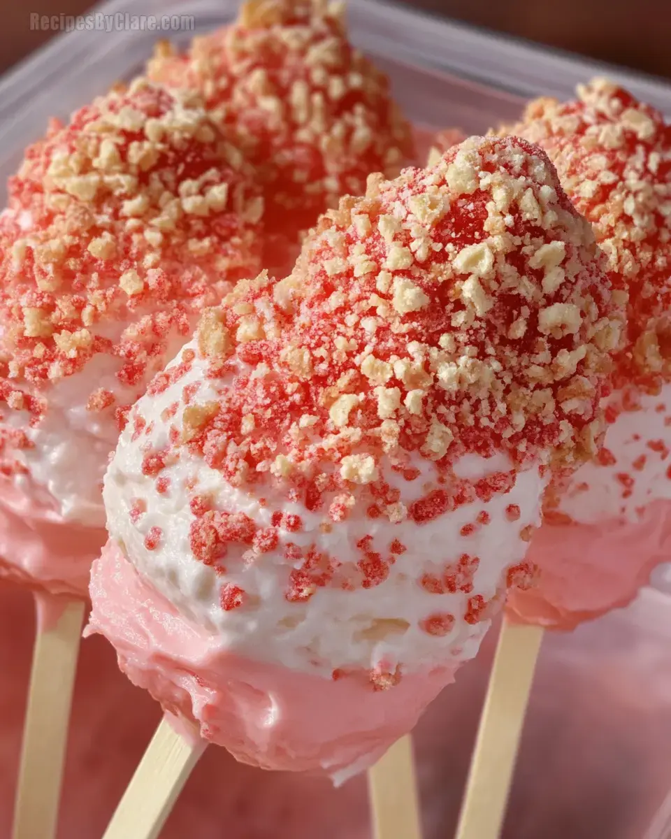 Cool Strawberry Cheesecake Pops
