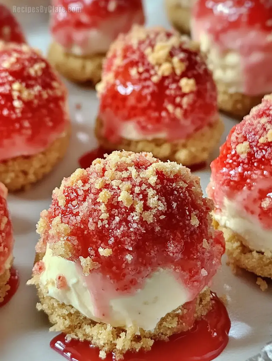 Strawberry Crunch Cheesecake Bites
