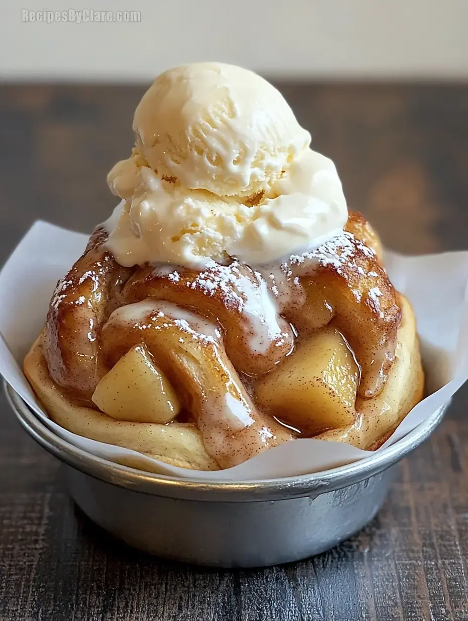 Warm Cinnamon Rolls with Ice Cream