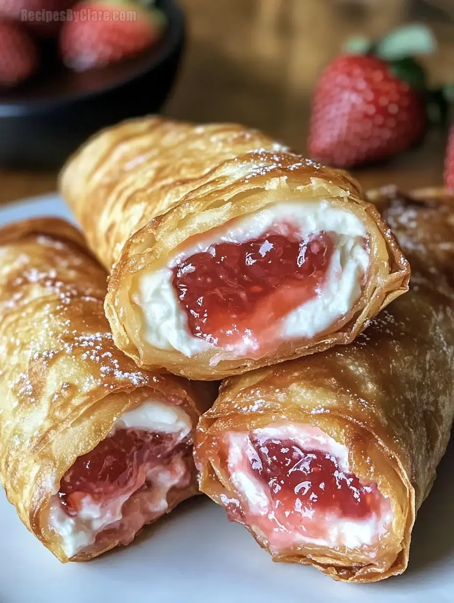 Creamy Strawberry Cheesecake Eggrolls