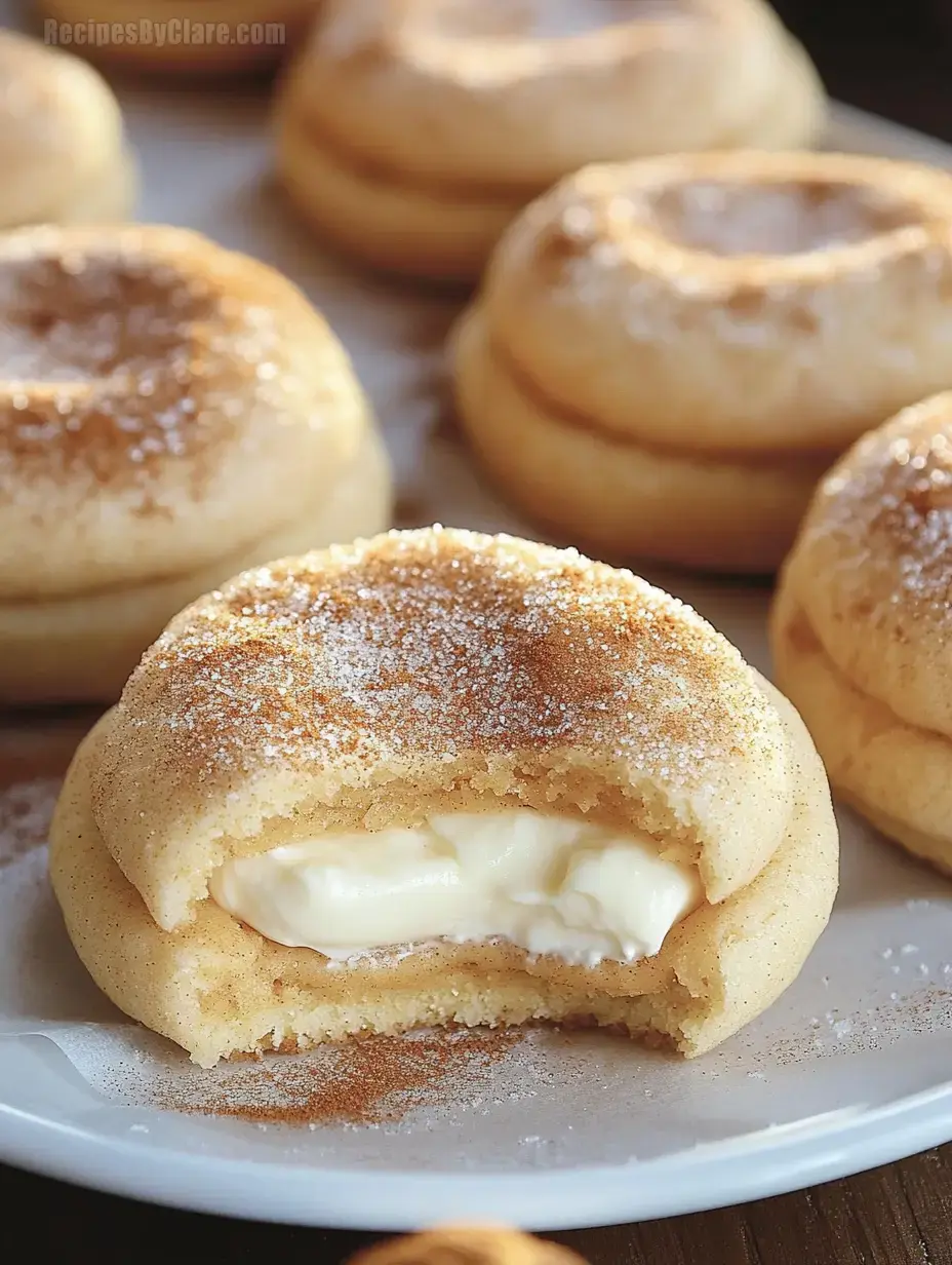 Soft Pumpkin Spice Cookies with Cheesecake Centers
