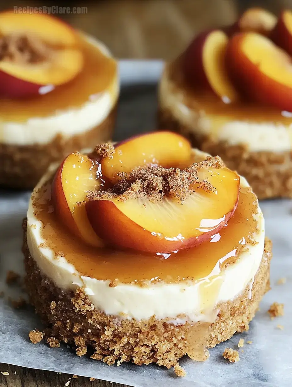 Sweet Mini Peach Cheesecakes