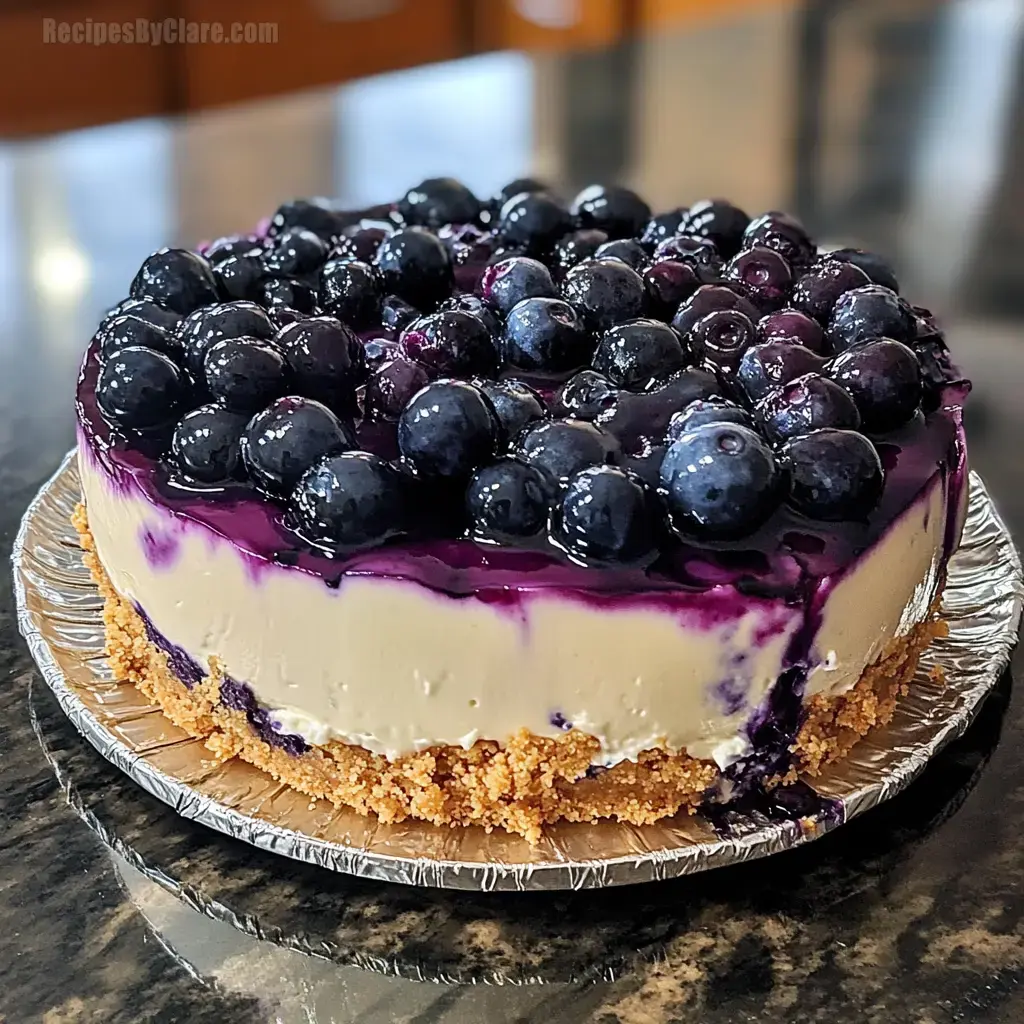 Creamy blueberry cheesecake