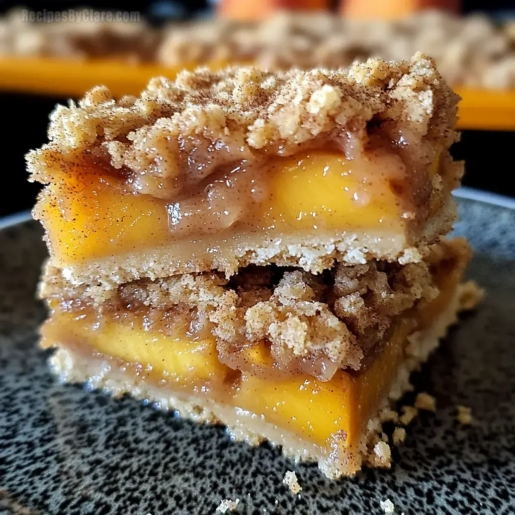 Peach Cinnamon Crumble Bars