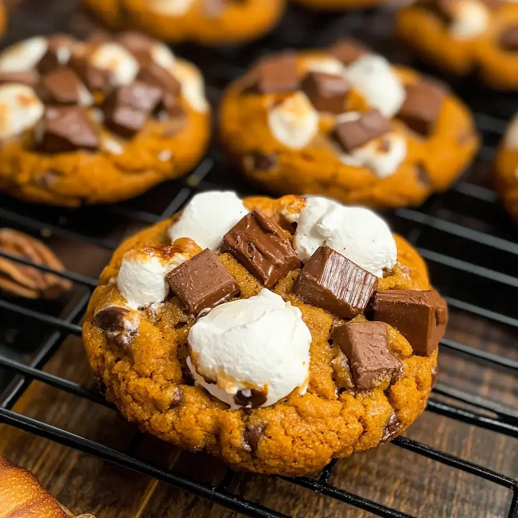 Pumpkin Marshmallow Chocolate Cookies