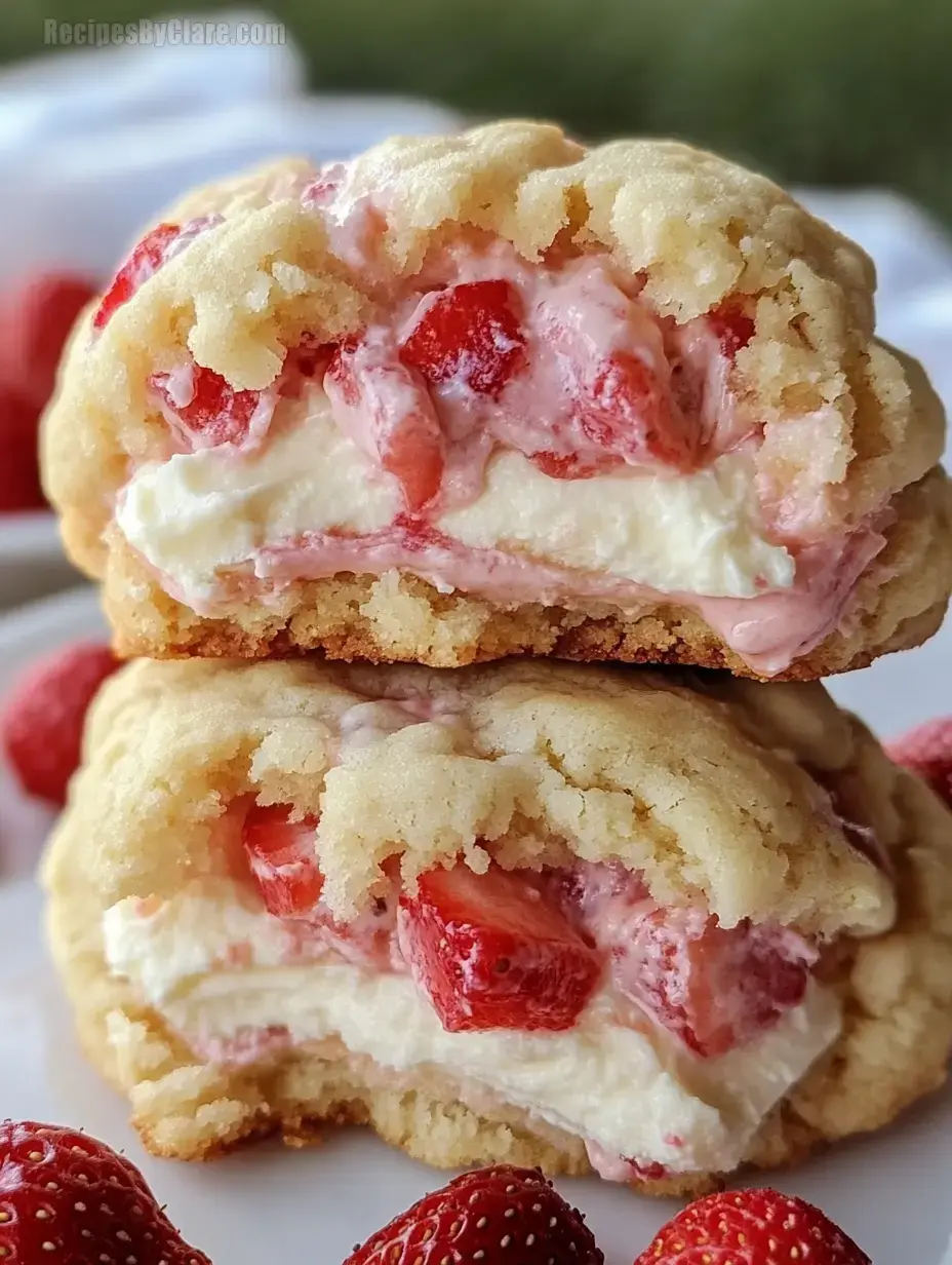 Delicious Strawberry Shortcake Cookies with Filling