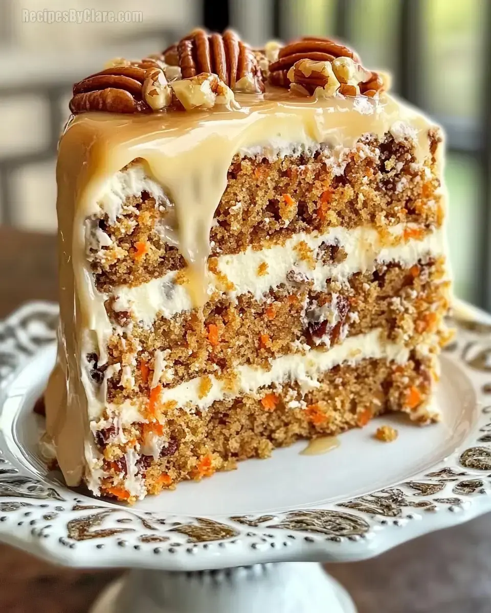 Caramel Pecan Carrot Cake