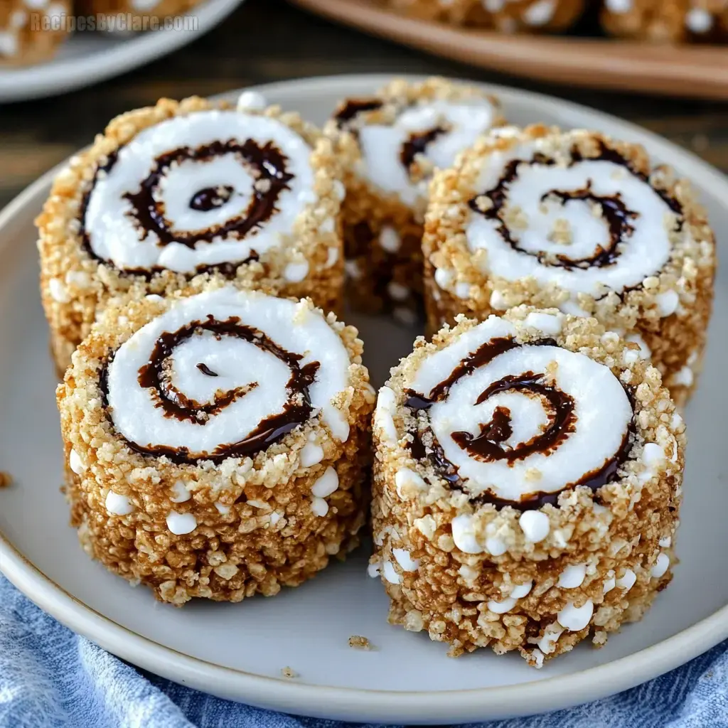 S'mores Rice Krispies Treats Pinwheels
