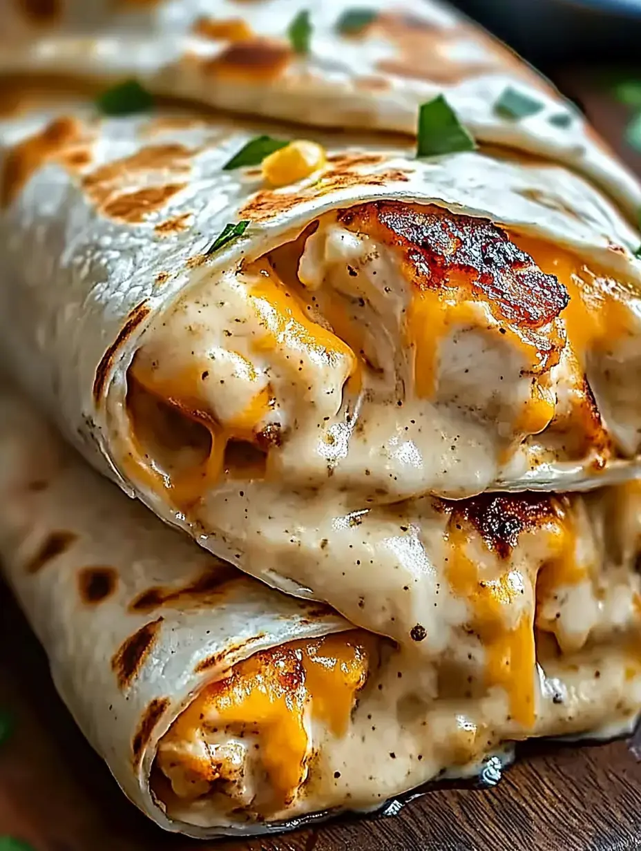 Two golden brown wraps stuffed with cheese and sauce, fresh herbs on top—the simple, tasty kind you crave.