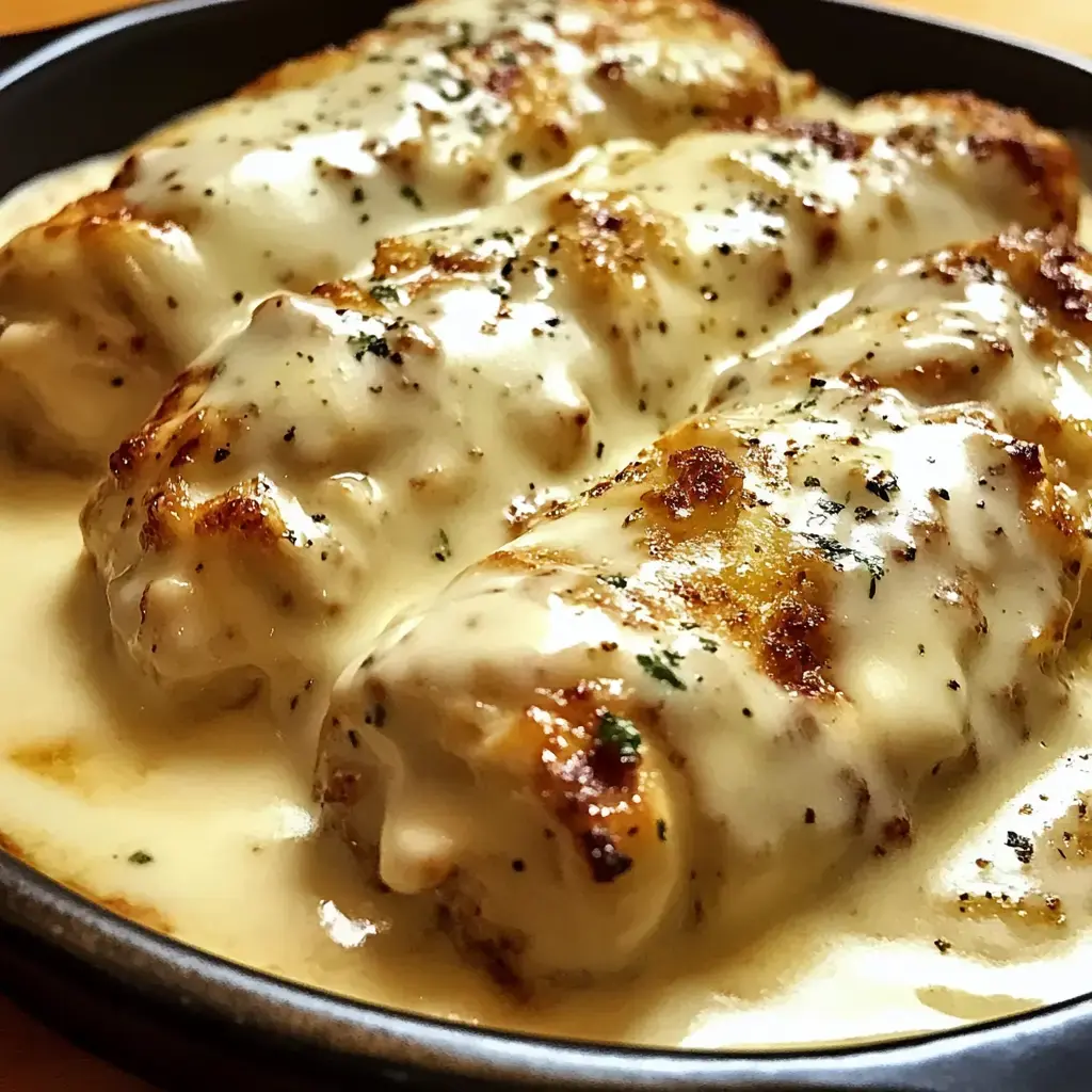 Three golden tortilla rolls sprinkled with herbs and creamy sauce, presented in a sleek black dish.