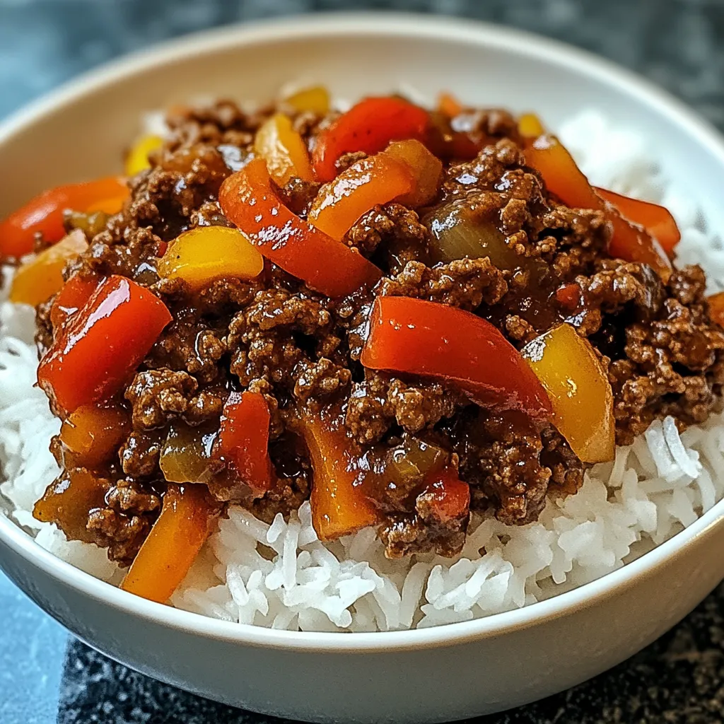 Beef and Pepper Rice Bowls