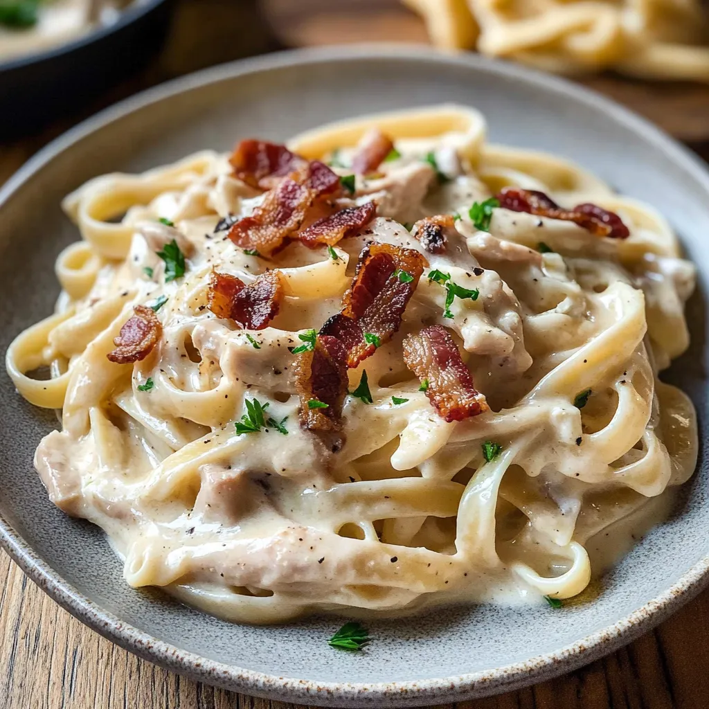 Simple Velvety Chicken Carbonara Dish