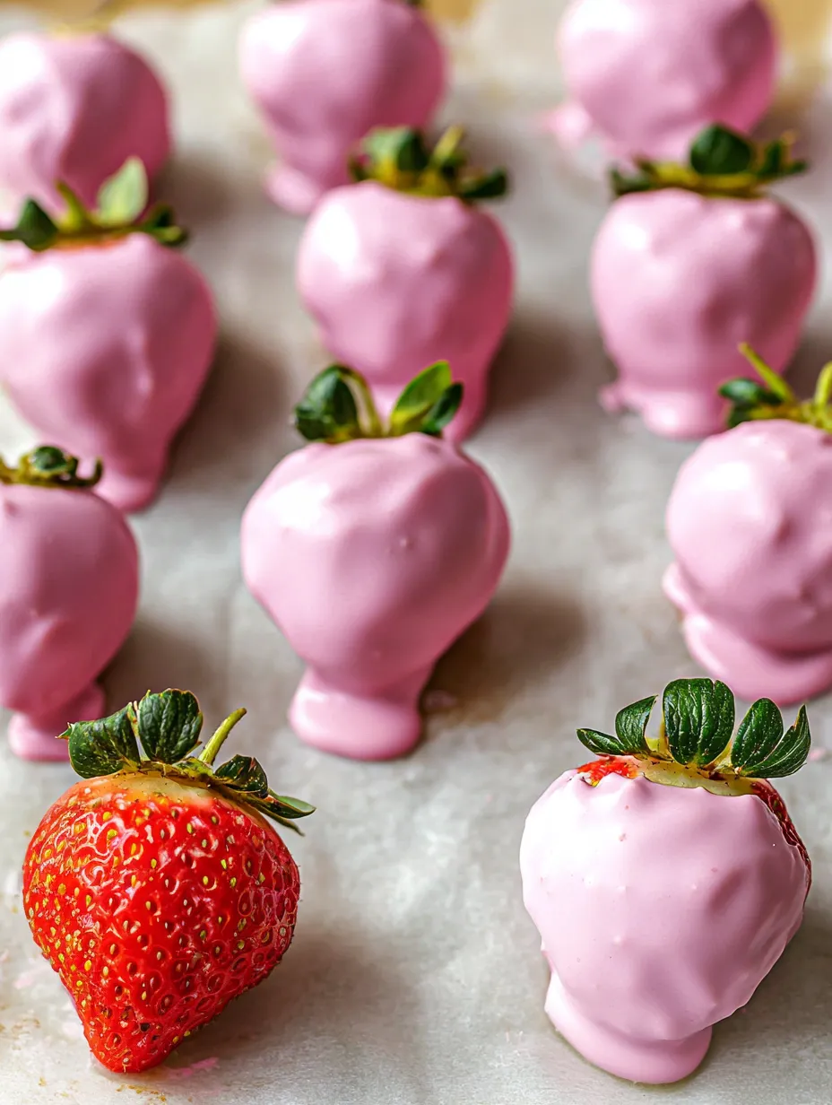Simple Pink Chocolate Strawberries Treat