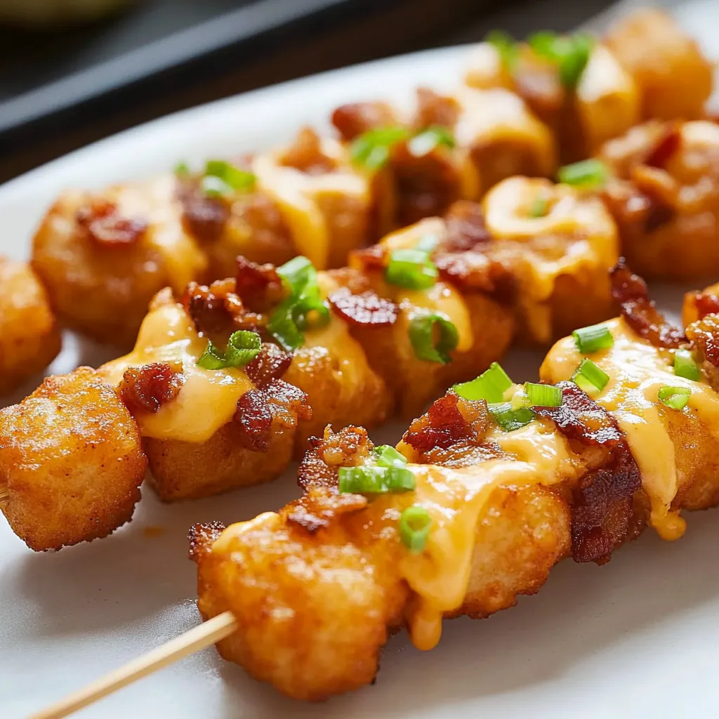 Crispy Loaded Tater Skewers