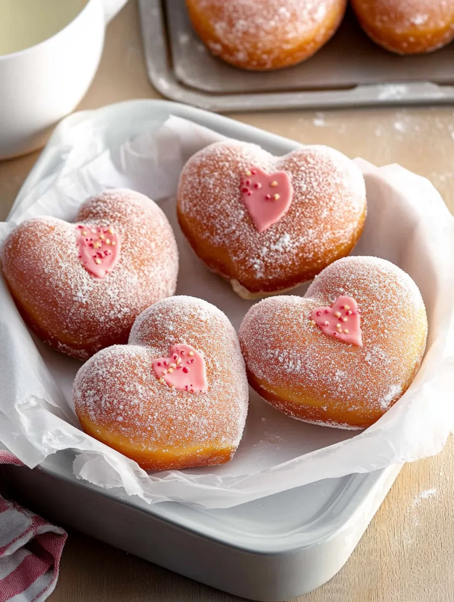 Heart Shaped Strawberry Cheesecake Donuts
