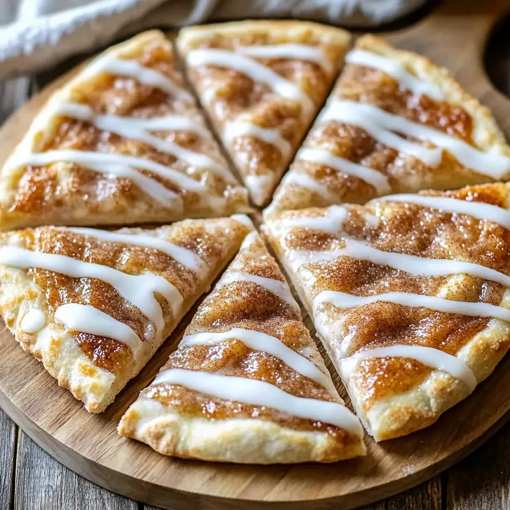 Close-up Cinnamon-Sugar Pizza made with Crescent Rolls