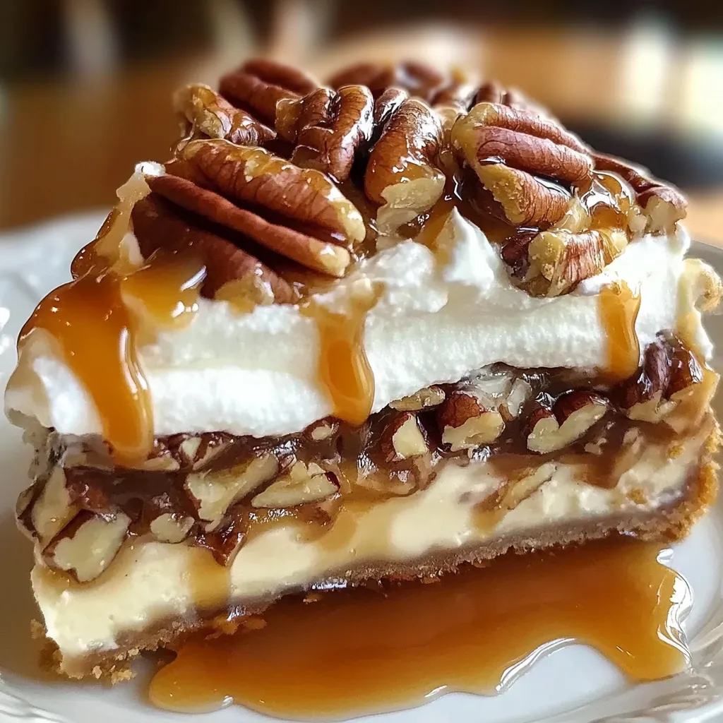 Close-up Butter Pecan Praline Poke Cake