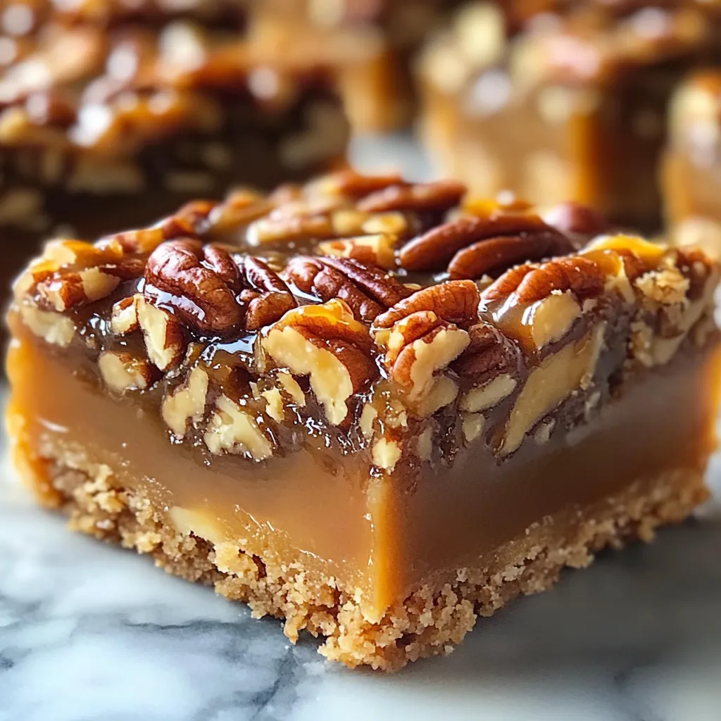 Soft Caramel Pecan Bars