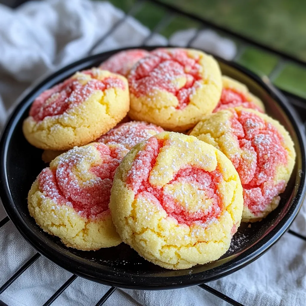 Bright Swirl Lemon Strawberry Cookies