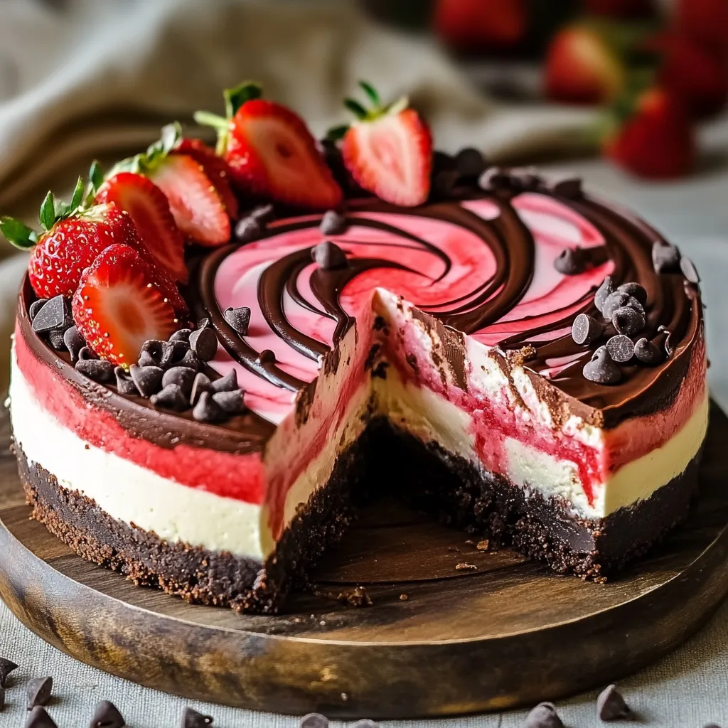 Strawberry Chocolate Cheesecake
