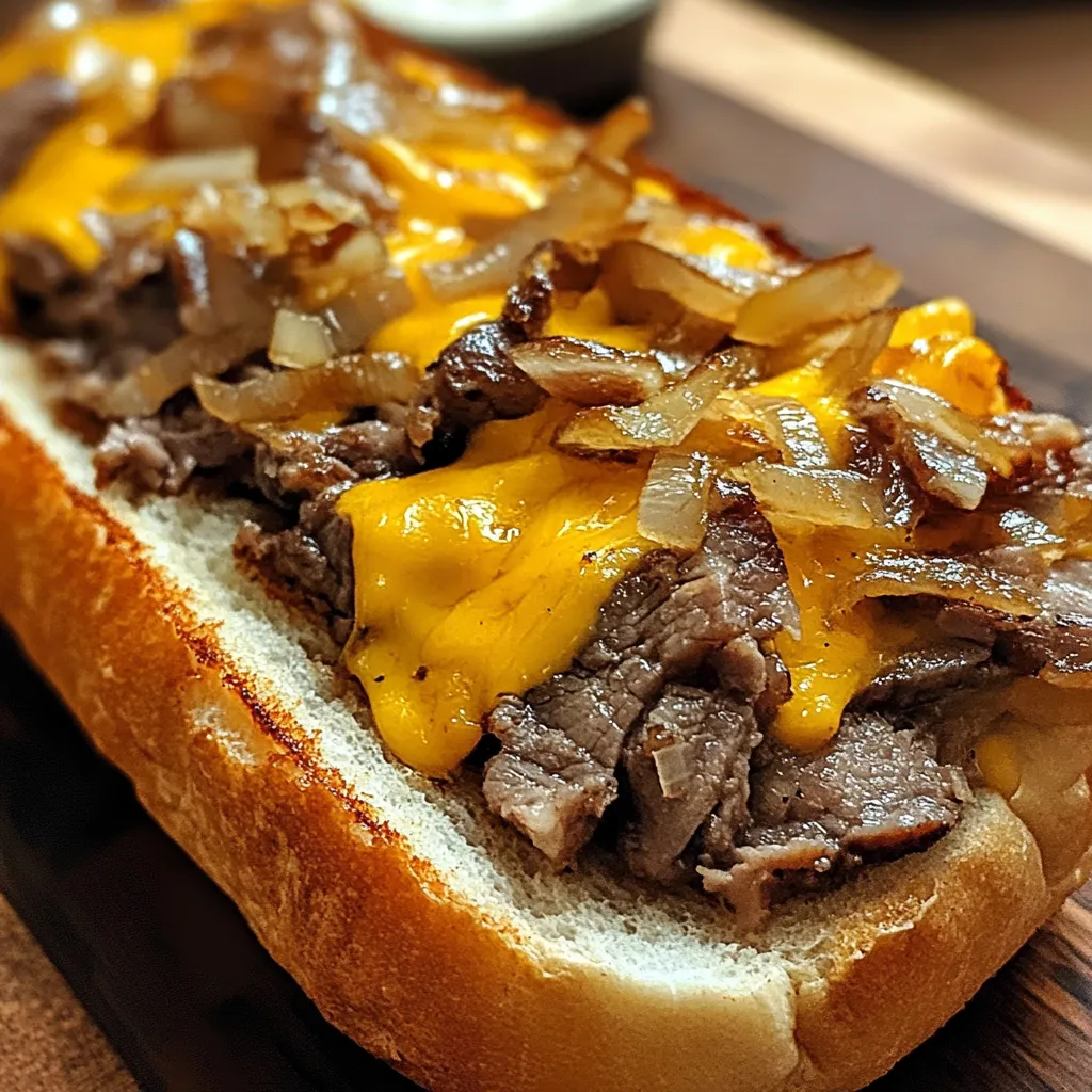 Delicious Garlic Philly Cheesesteak Bread