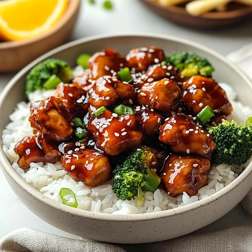 Close-up view Sticky Honey Chicken