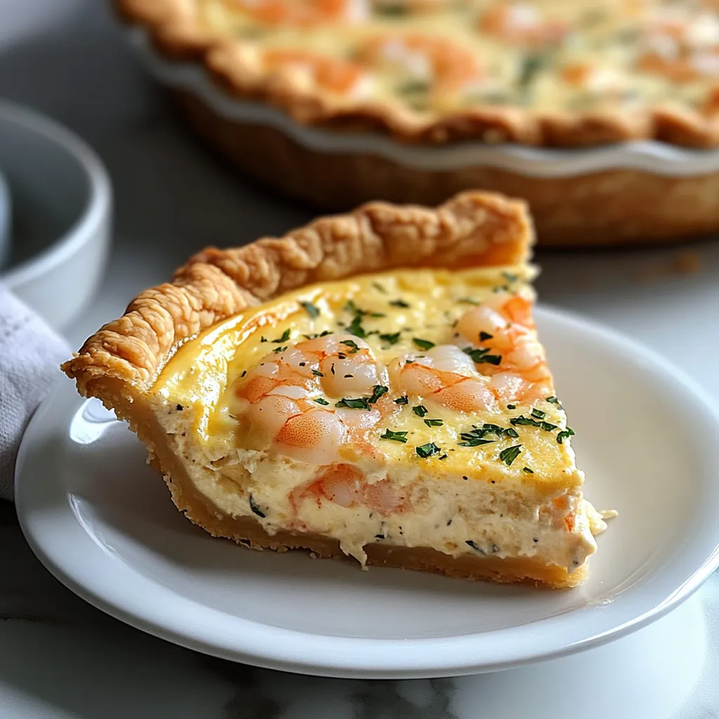Florida shrimp pie sliced on a dish