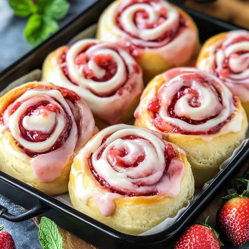 Strawberry Cheesecake Cinnamon Rolls