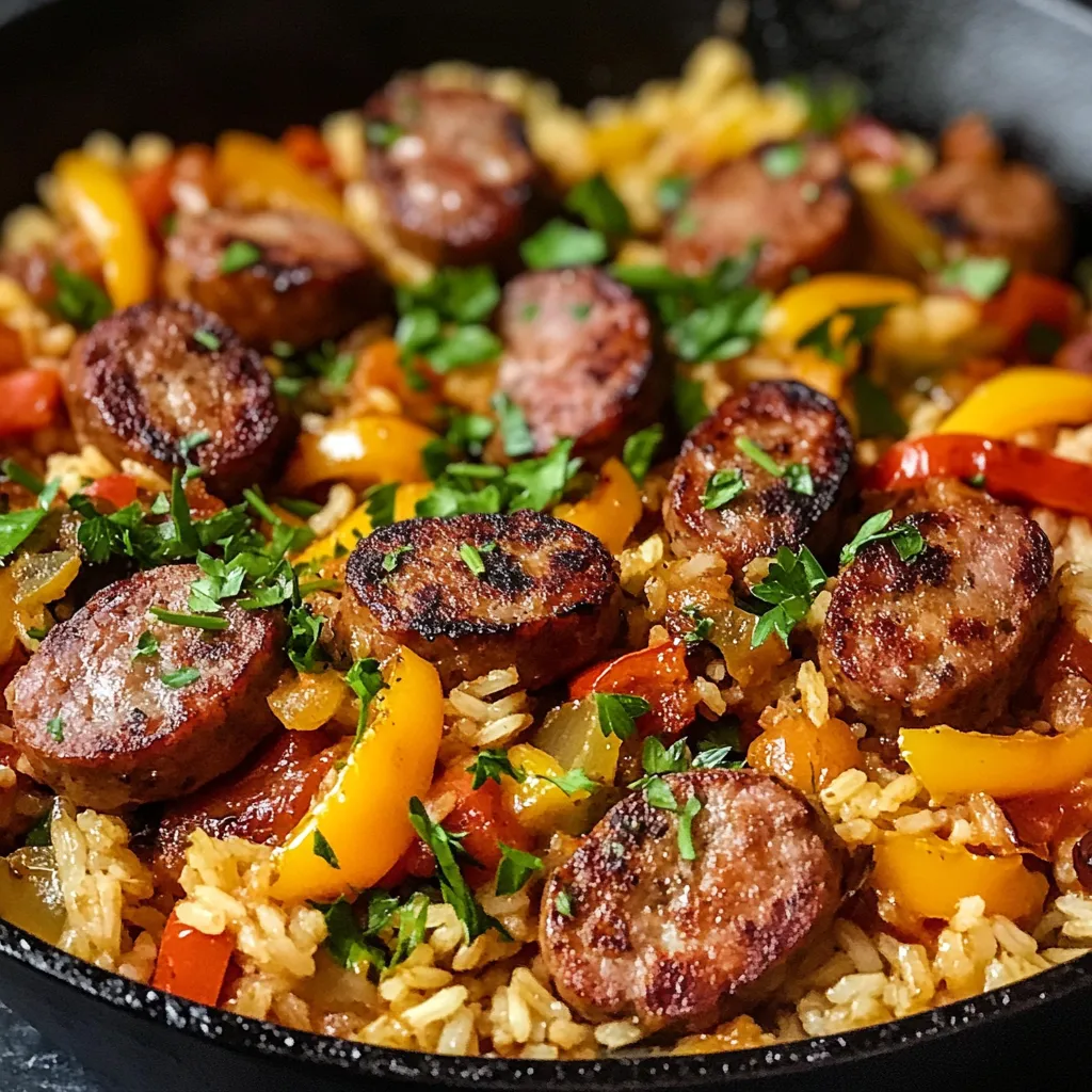SAUSAGE AND RICE SKILLET RECIPE