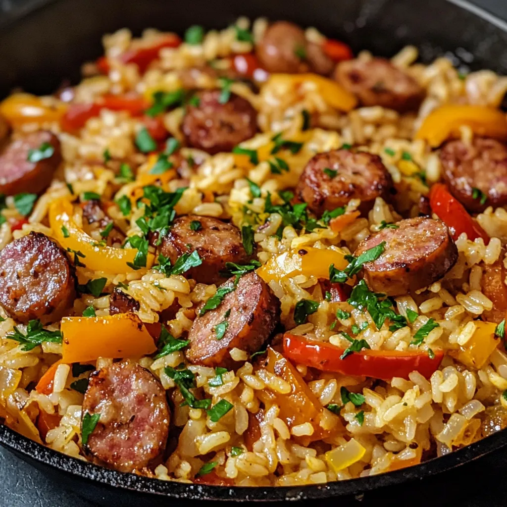 Easy SAUSAGE AND RICE SKILLET