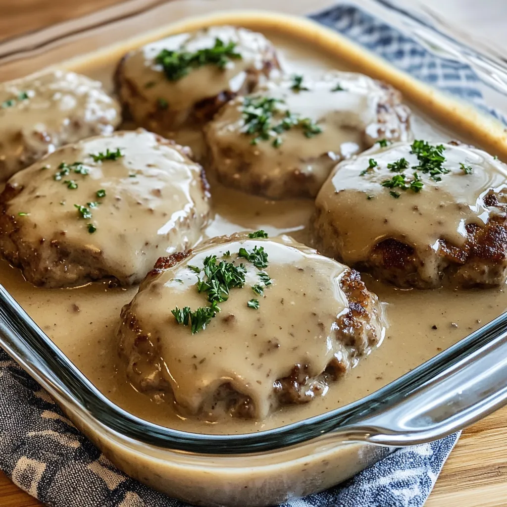 Simple Amish Hamburger Steak Bake Dinner