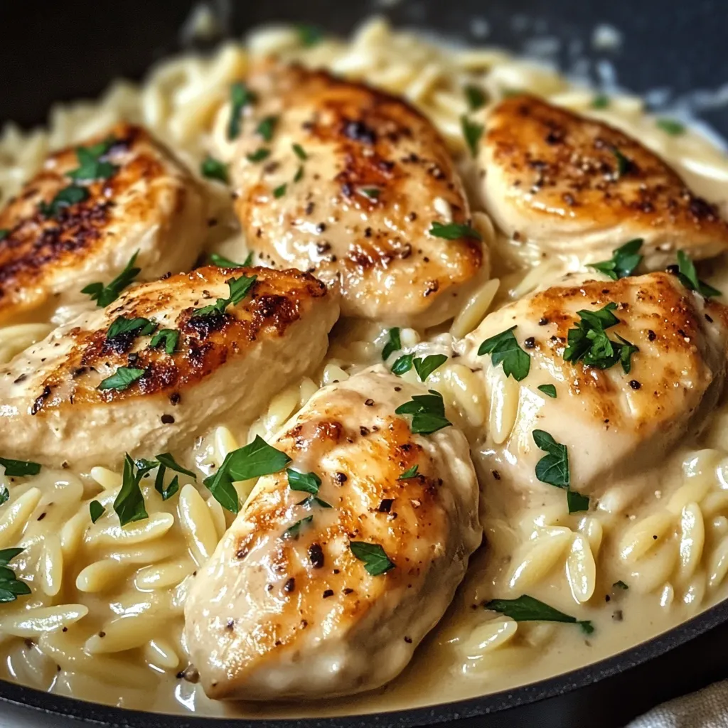 Creamy Parmesan Chicken and Orzo Recipe