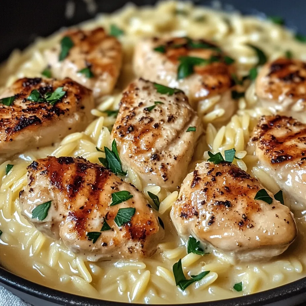 Easy Creamy Parmesan Chicken and Orzo