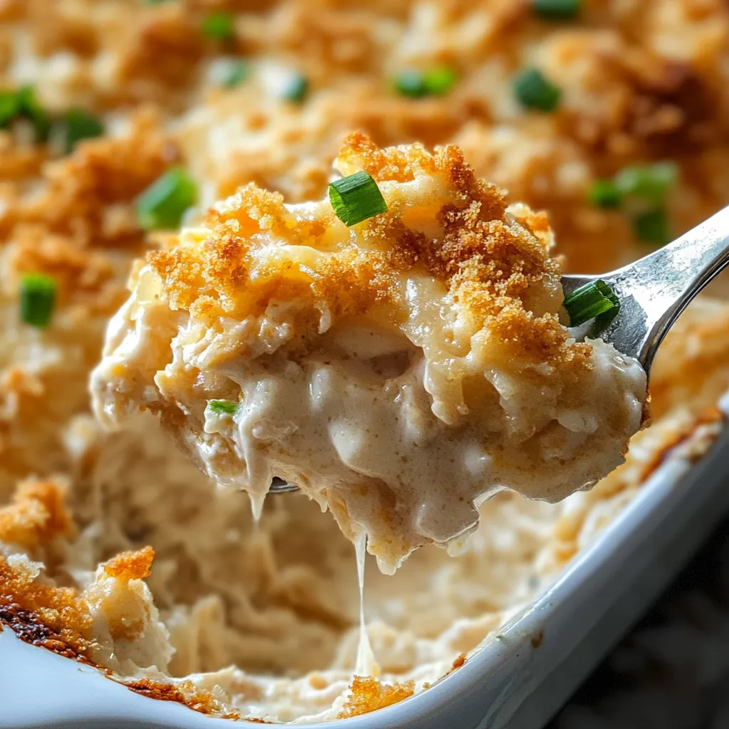 Hashbrown chicken casserole baked to perfection