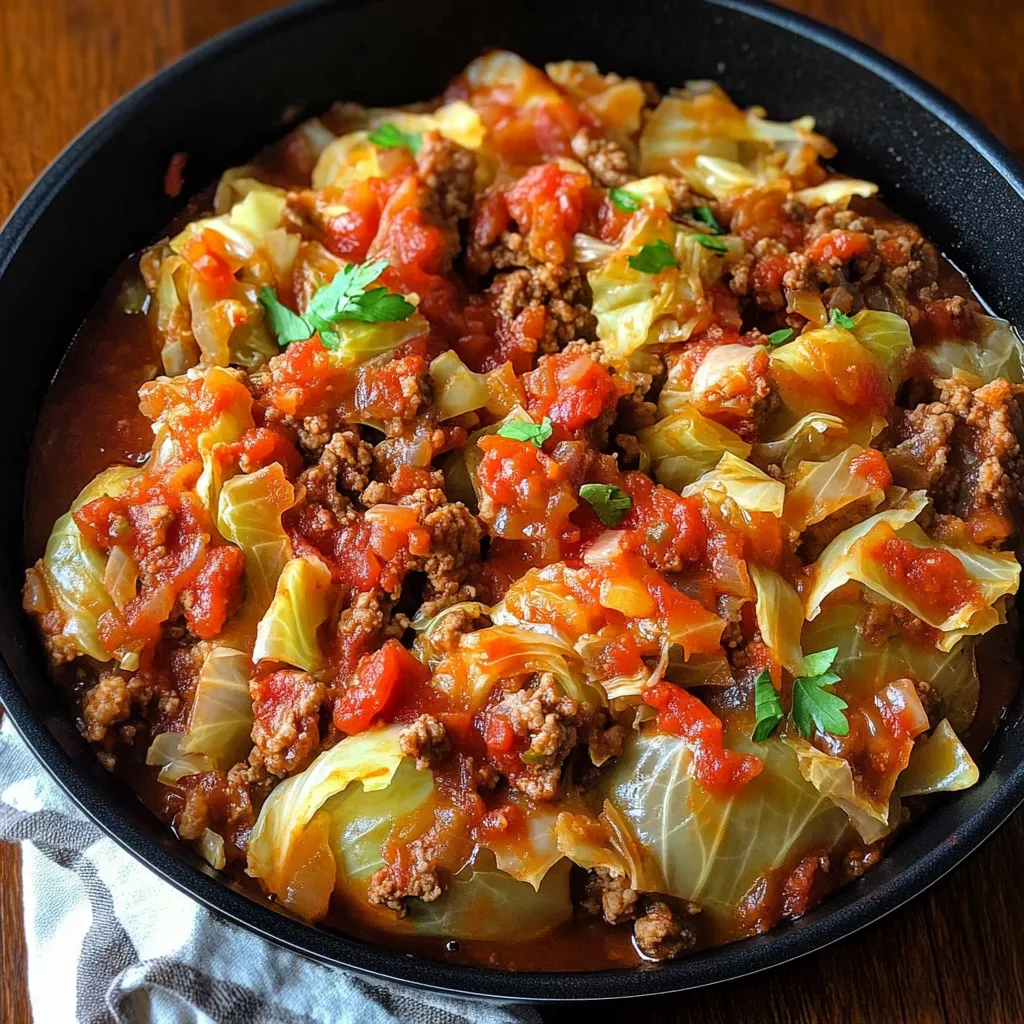 Simple Low Carb Unstuffed Cabbage Rolls