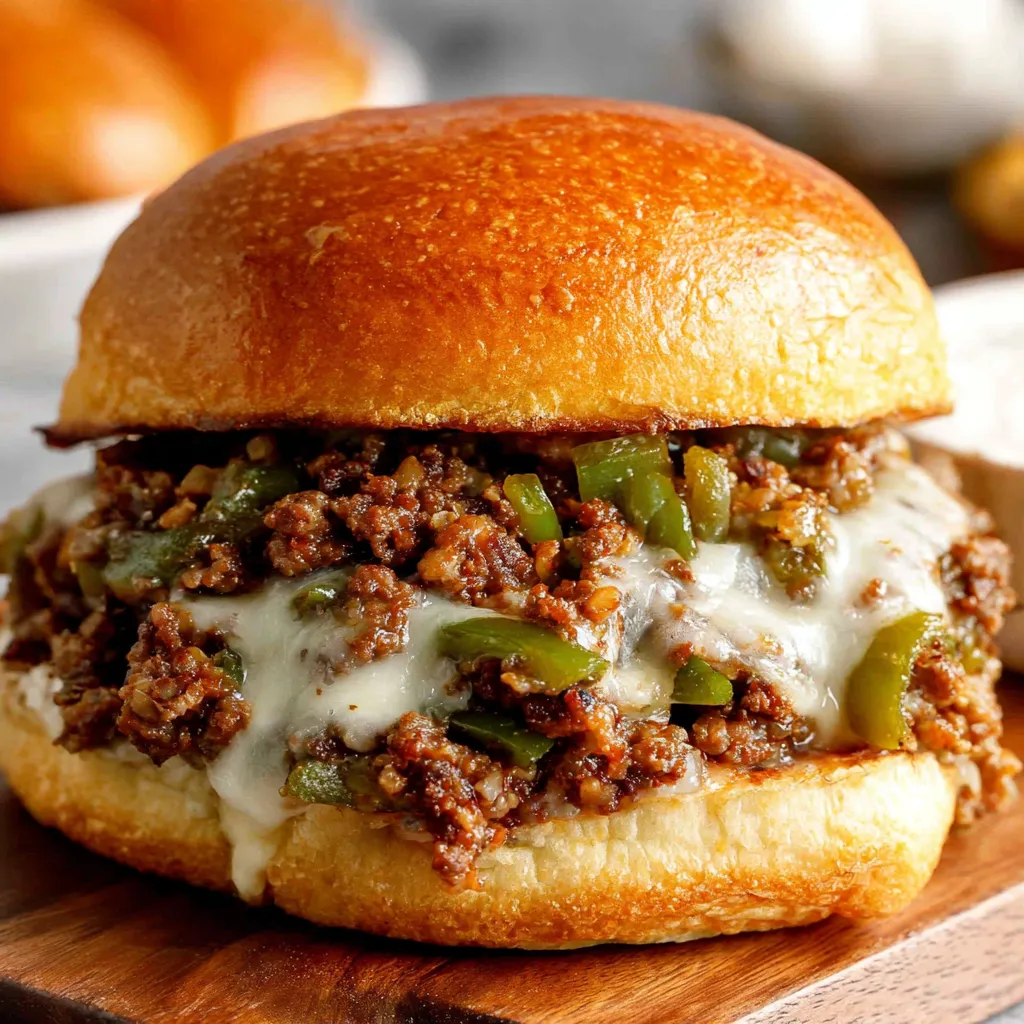 A sloppy joe sandwich on a bun.