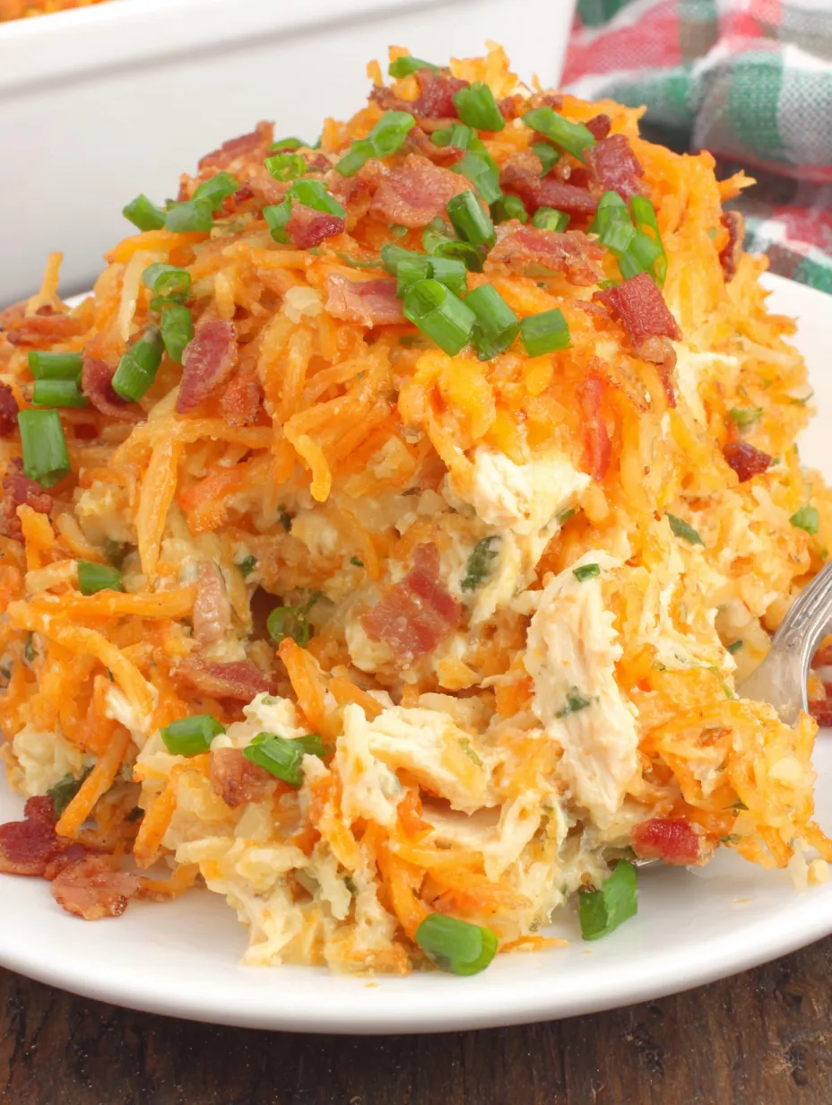 A plate of Crack Chicken Casserole.