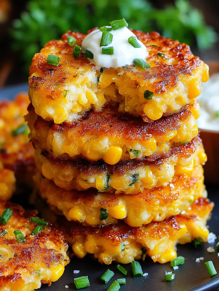 A stack of cheesy corn fritters.