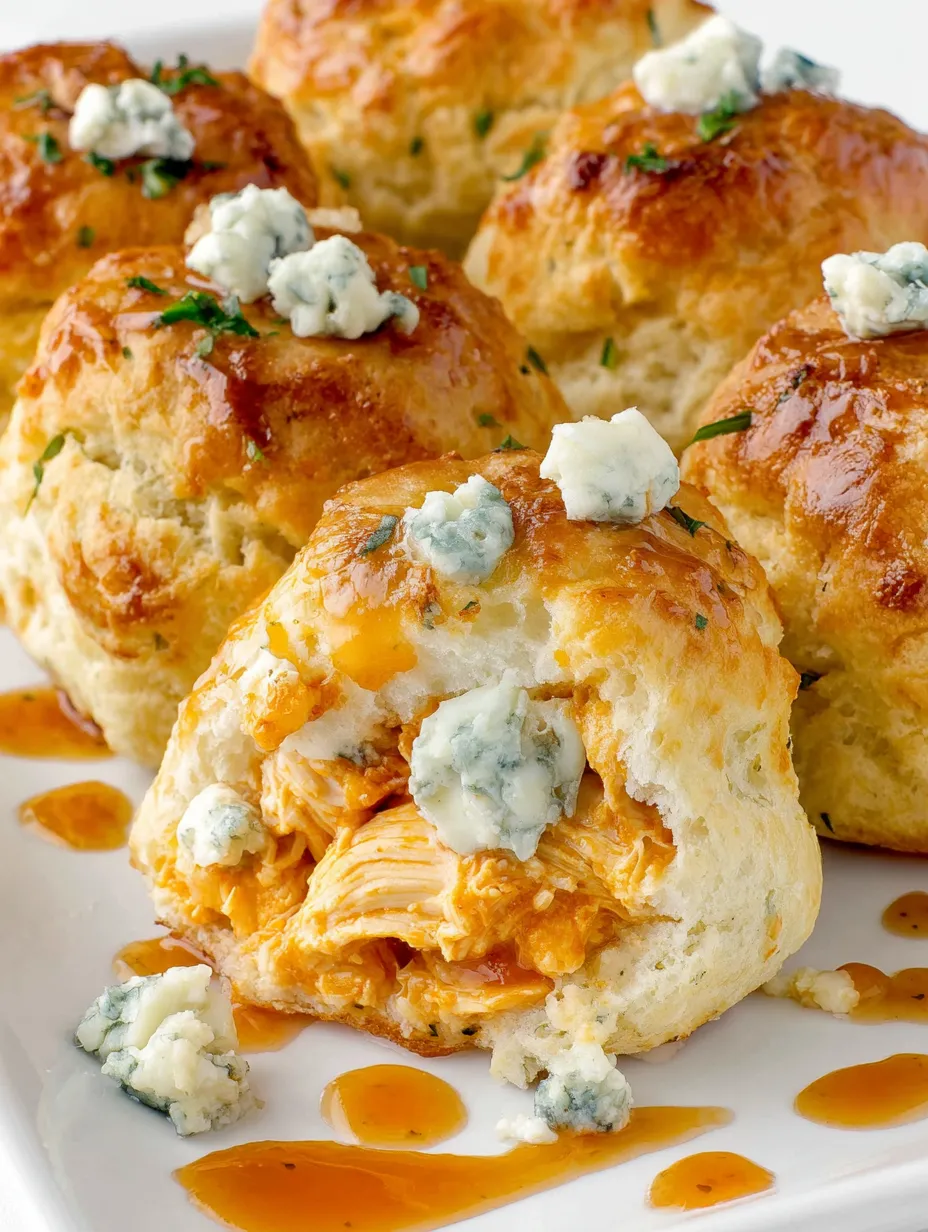Buffalo chicken bombs with blue cheese.