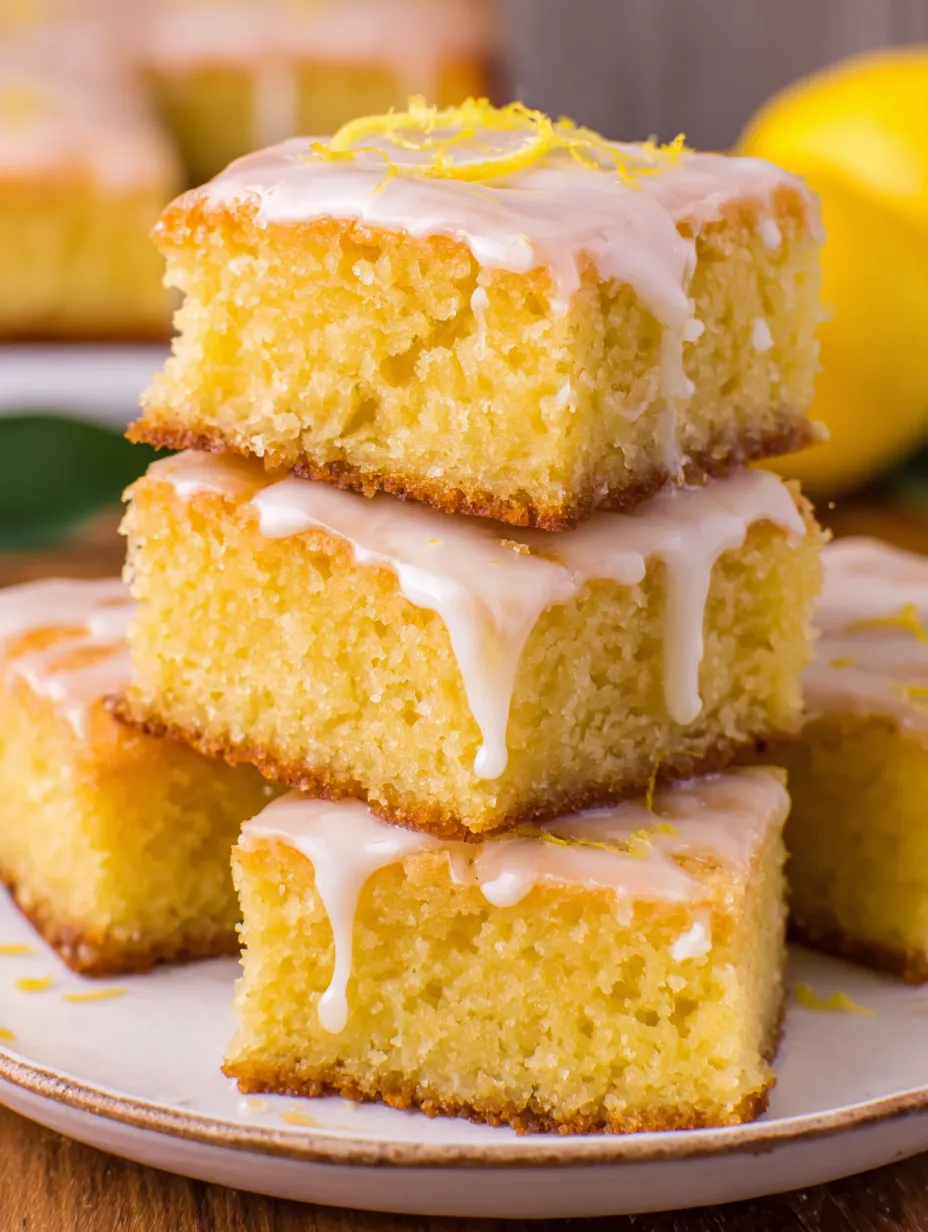 A stack of lemon flavored cake.