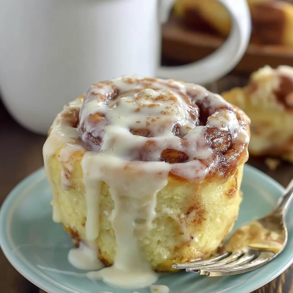 A cinnamon roll in a mug.