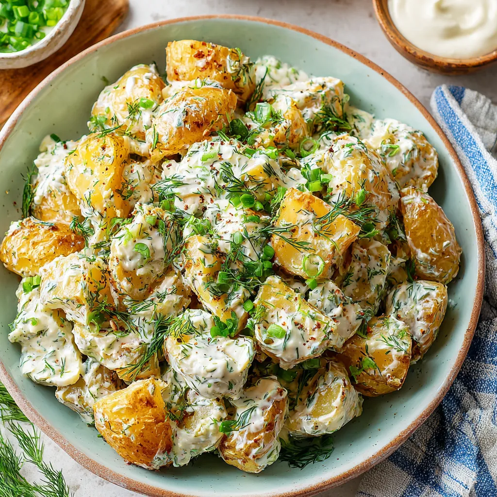 A bowl of crispy potato salad.