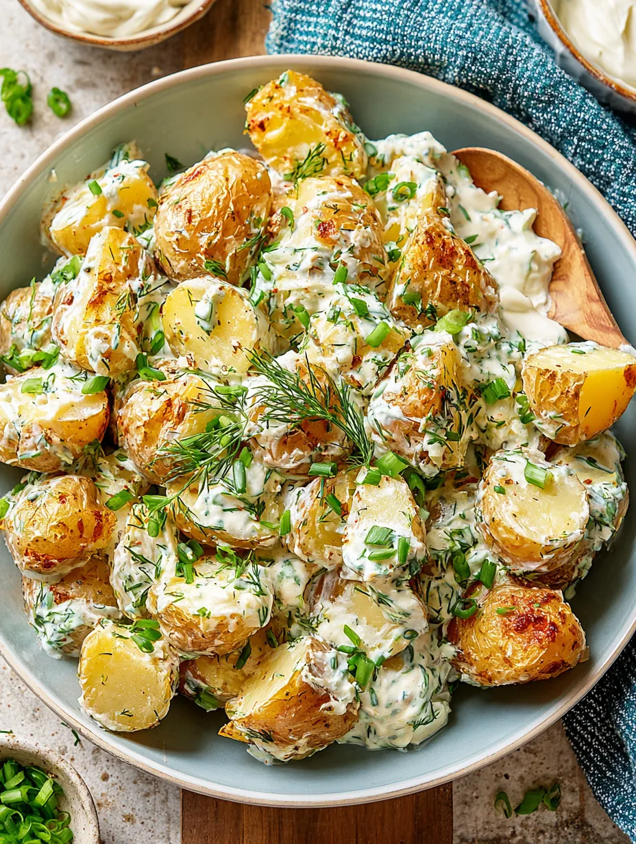 A bowl of crispy potato salad.