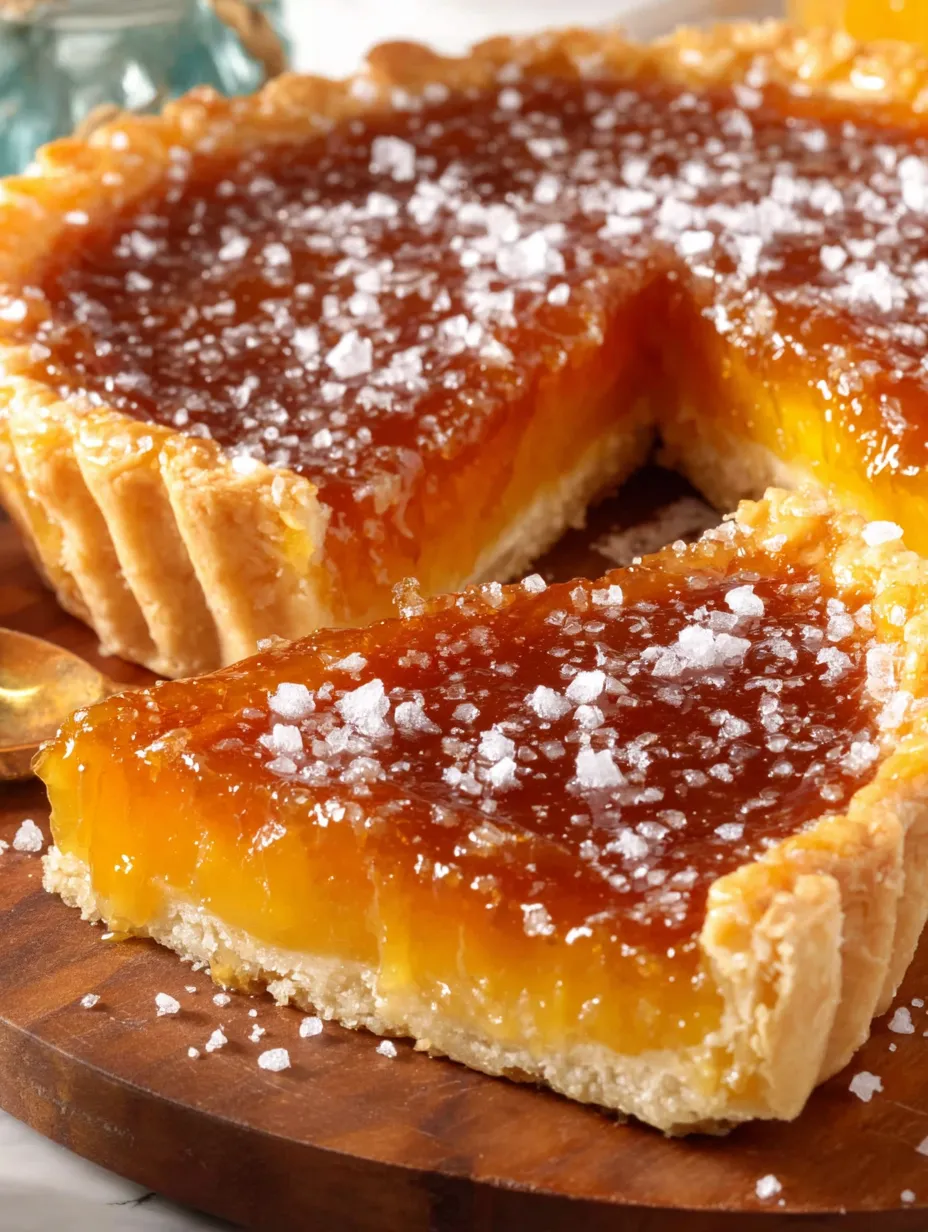 A slice of honey pie with a sprinkle of sugar on top.