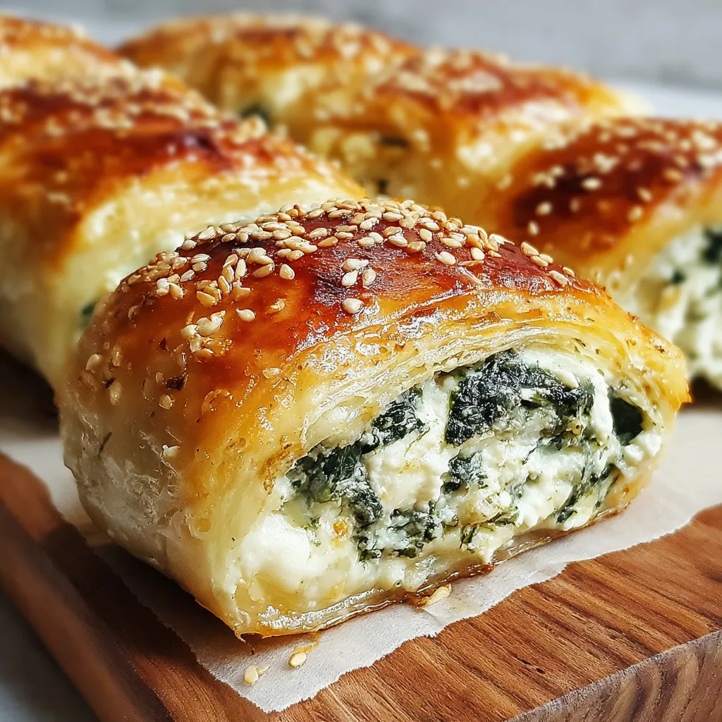 A close up of a spinach and ricotta roll.