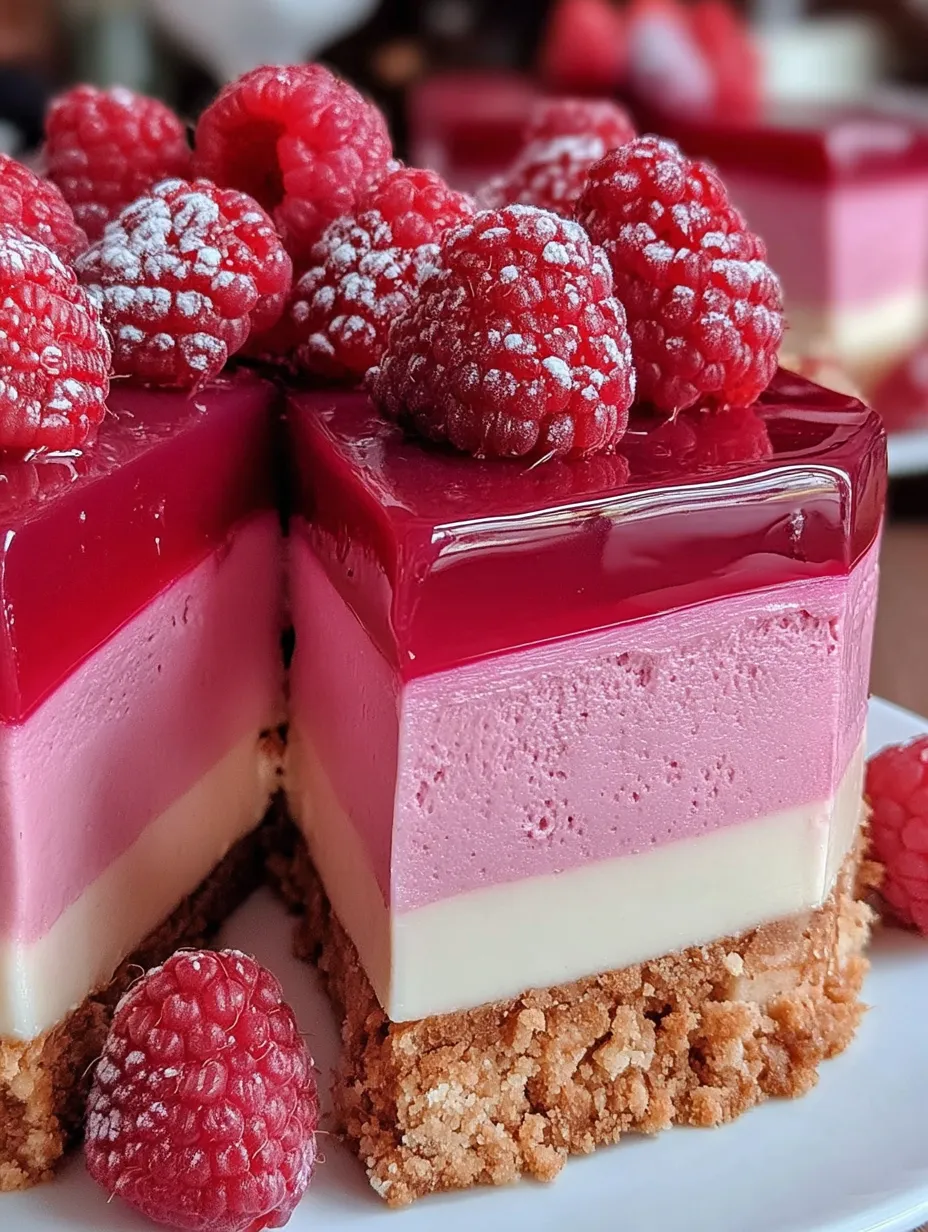A slice of luxurious pink velvet raspberry cheesecake.