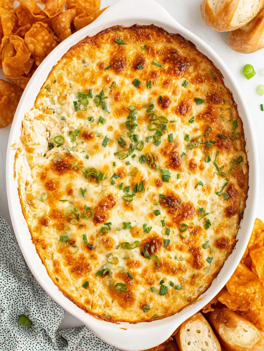 A dish of crab rangoon dip.