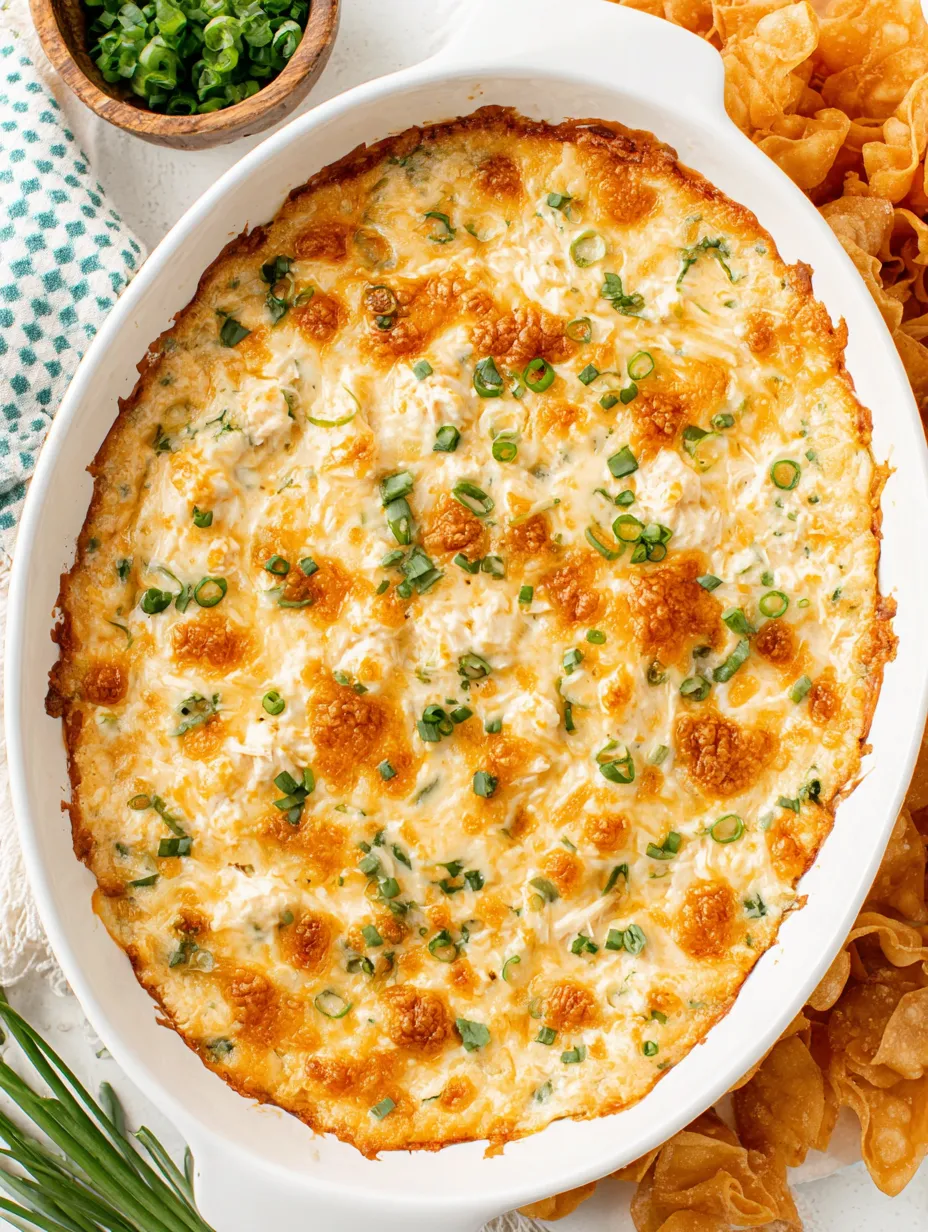 A dish of crab rangoon dip.